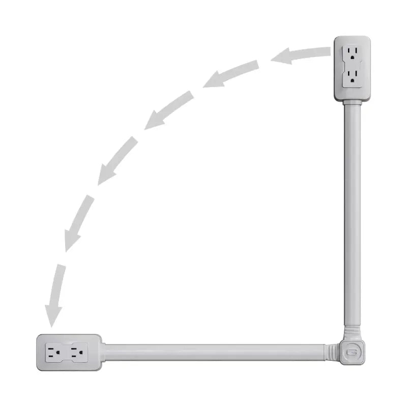Power outlet extender showing various install positions on a white background