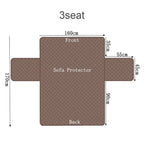 Measurement chart of a 3-seat sofa protector with dimensions labeled.