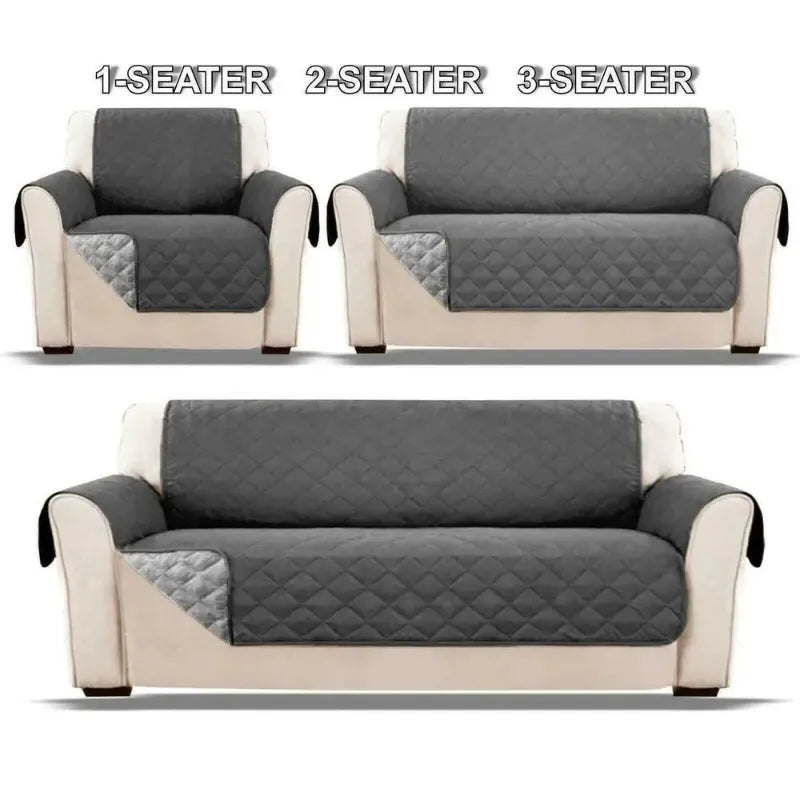 Sofa covers for 1-seater, 2-seater, and 3-seater sofas on a white background.
